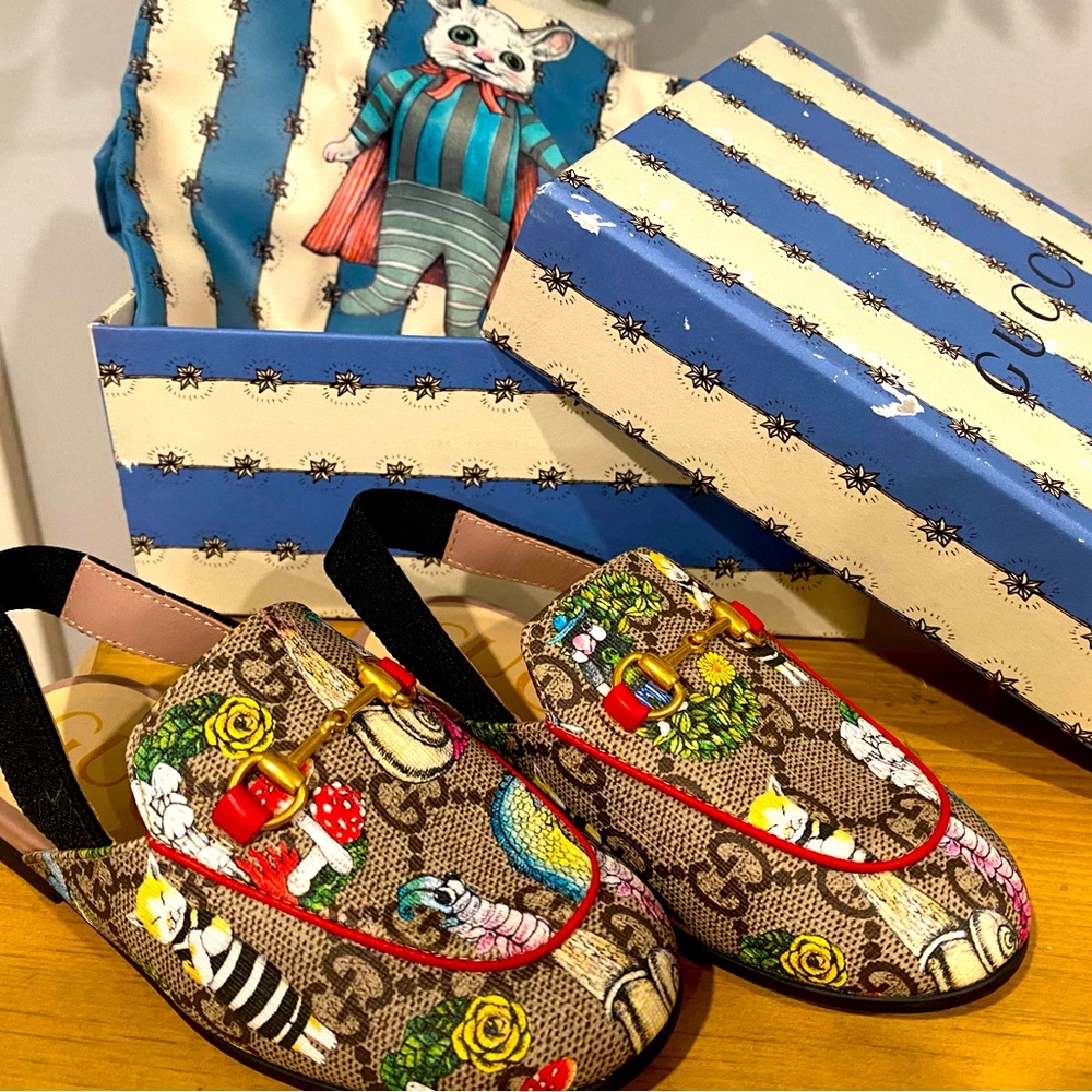 Gucci Kids Slingback loafers size 24 (US 8)